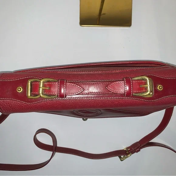 ❤️RARE❤️ Vintage Dooney and Bourke Oxblood Burgundy Maroon Carrier Crossbody Bag - Picture 15 of 16